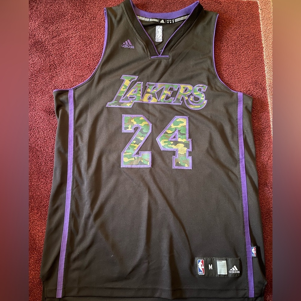 Adidas NBA Los Angeles Lakers #24 Kobe Bryant Black Mamba Camo Jersey Medium